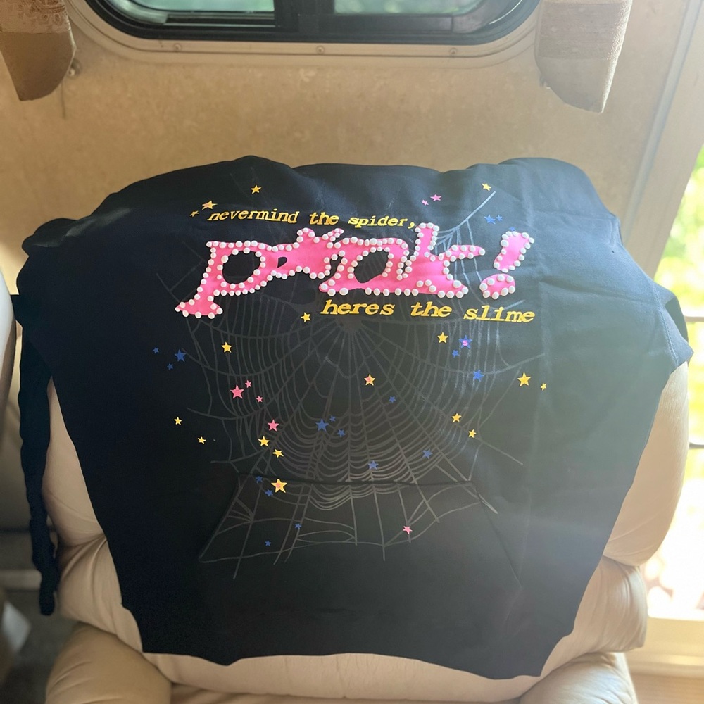 Large Black Sp5der hoodie